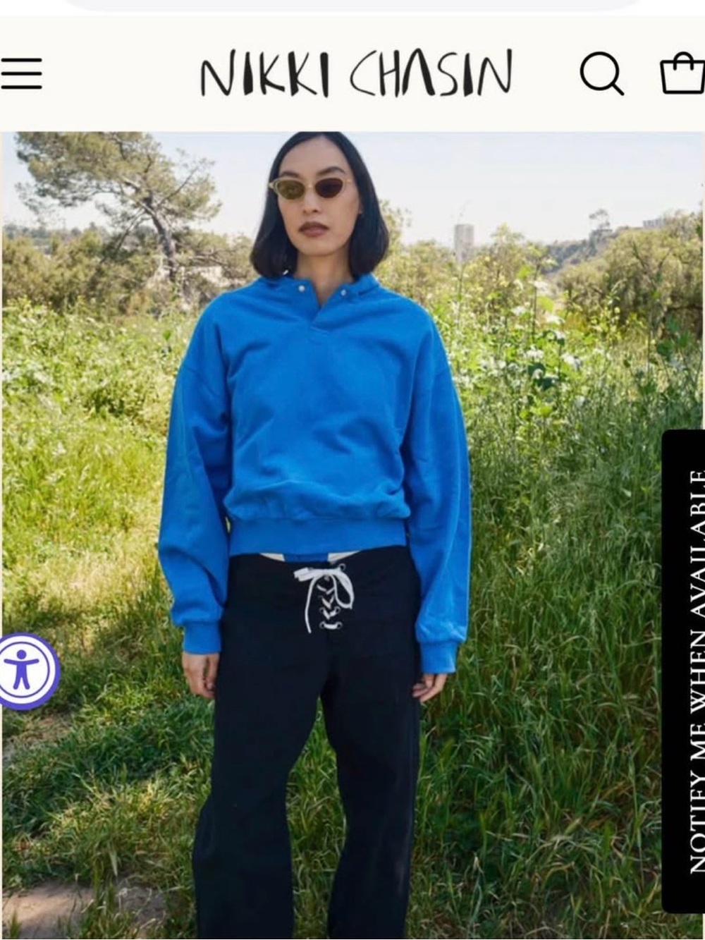 Nikki chasin cobalt blue sweatshirt small